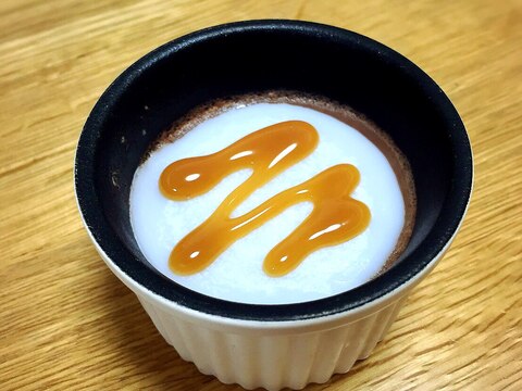 チョコプリンのココナッツオイルかけ